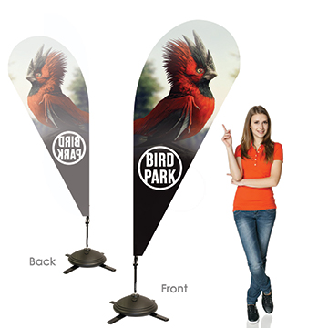 Row of eye-catching teardrop banners highlighting a sale or promotion.