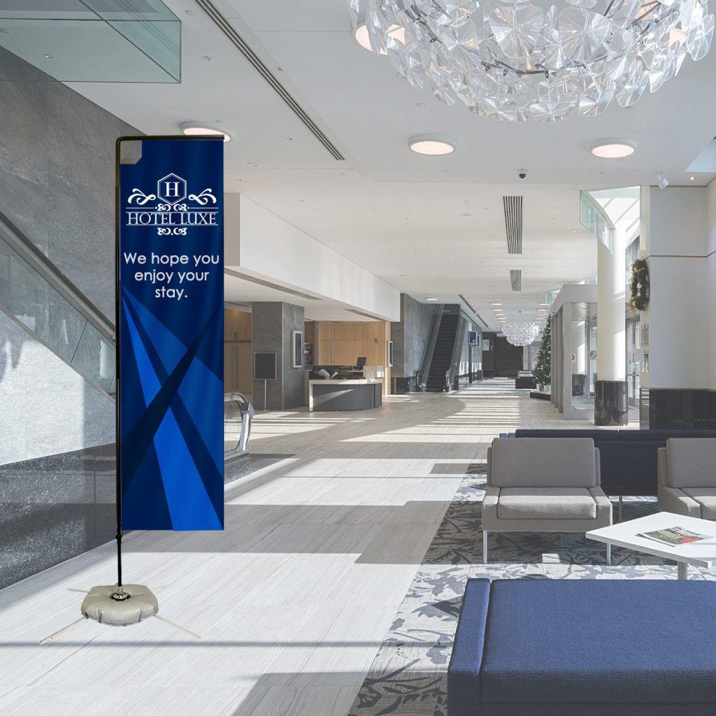 Vertical rectangle banner used for advertising, offering large design space and vibrant colors.