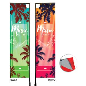 Single-sided vs double-sided banner printing comparison.