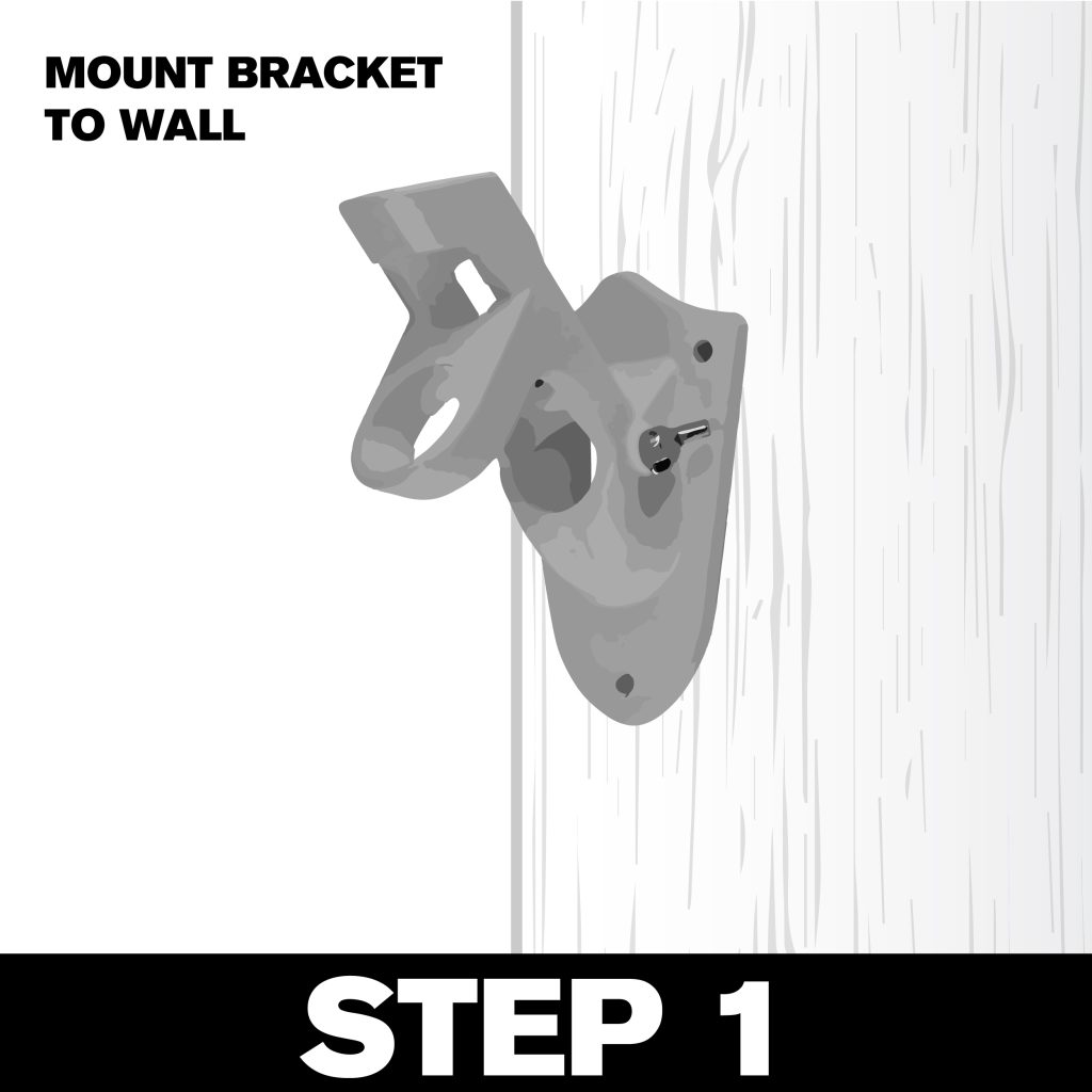 Step 1: Mount bracket to wall