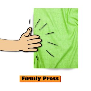 Step 4: Gently smooth the fabric with your hand to remove wrinkles before using a steamer or iron.