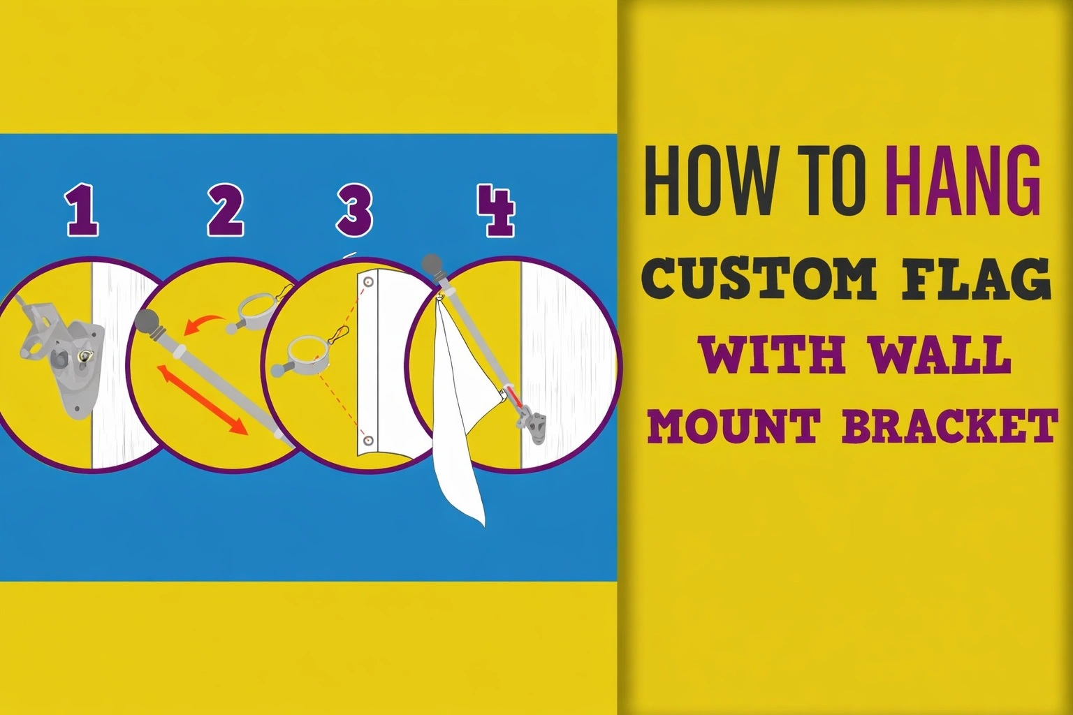 How to Hang A Custom Flag Using Wall Mount Bracket