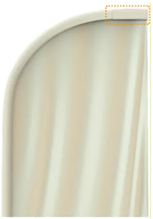 Insert top pole into reinforced corner