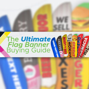 Infographic guide explaining how to choose the right flag banner for events and promotions.