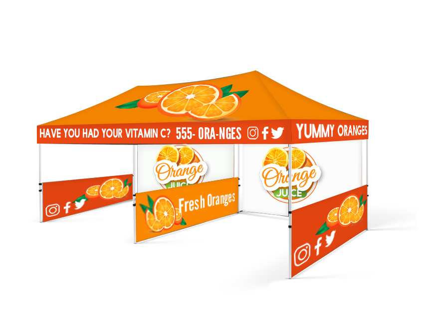 Truss Modular display with steel columns, easy twist-lock assembly.