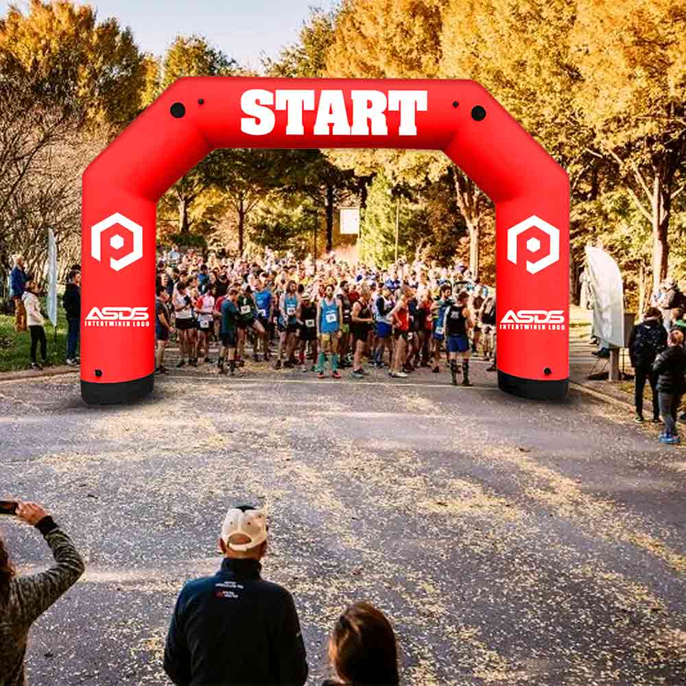 Promotional inflatable for trade shows and sports events, durable and eye-catching.