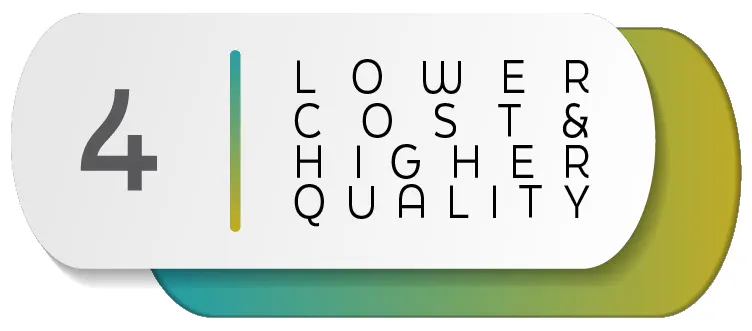 4 Lower cost & higher quality