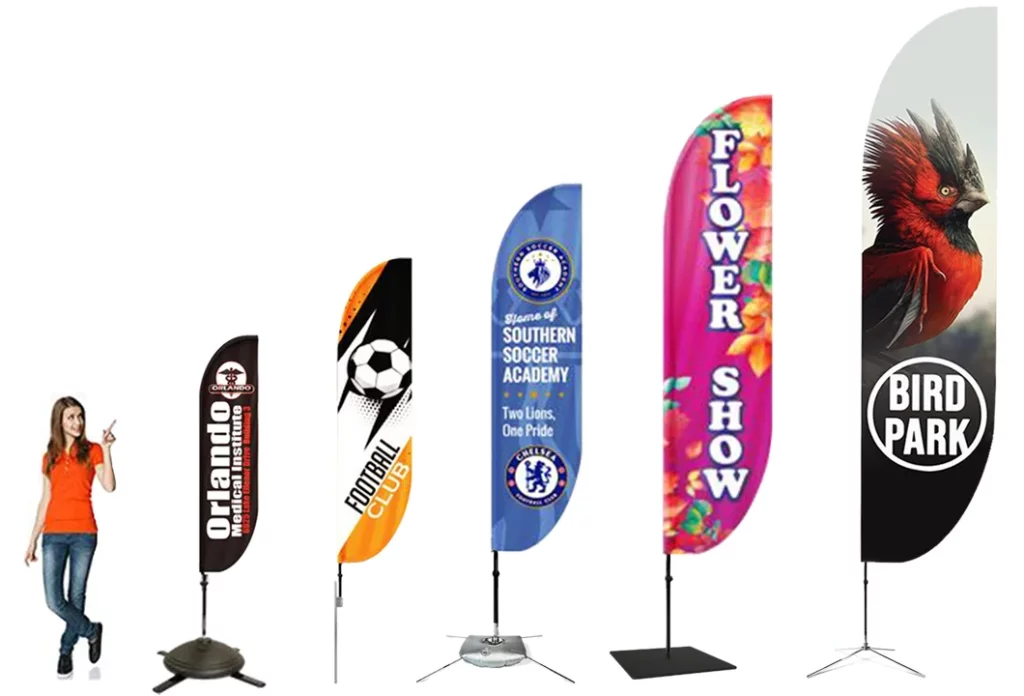 Types of customizable feather flags