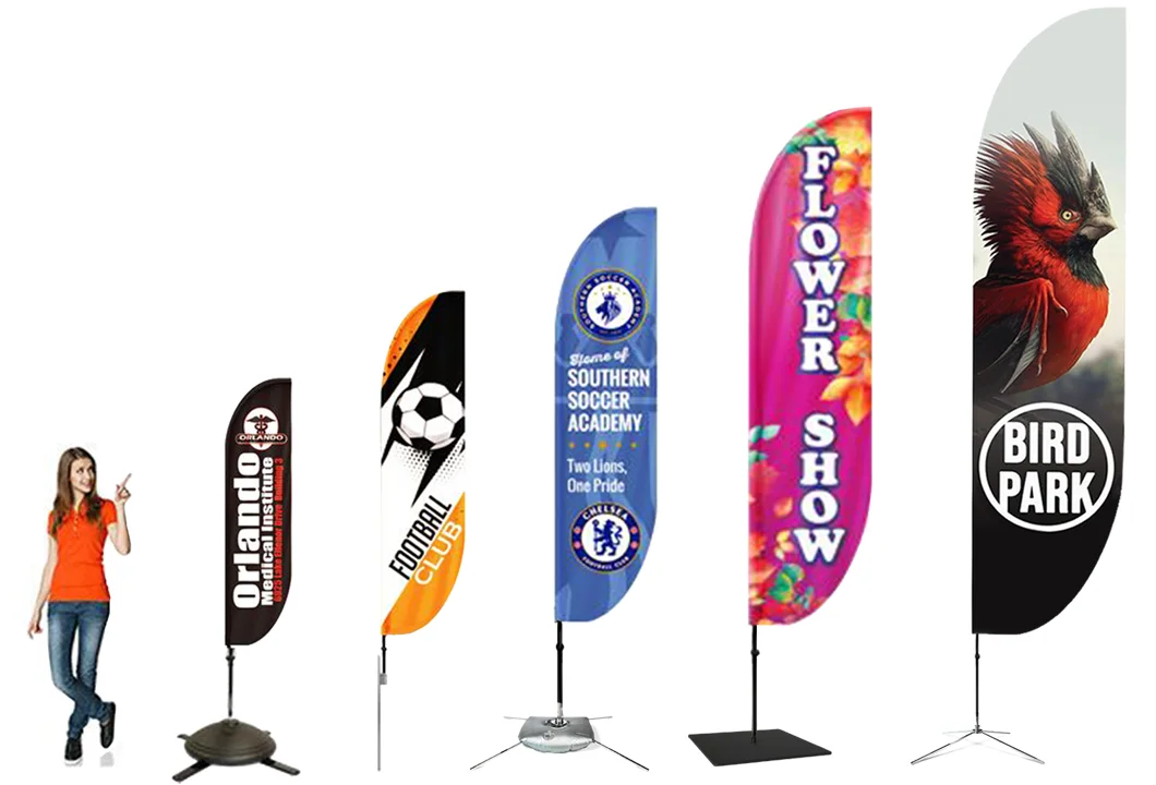 Types of customizable feather flags