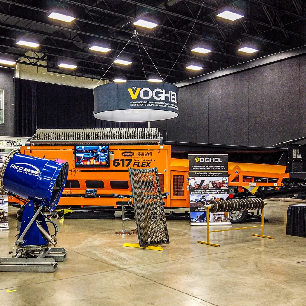 Custom hanging banner attracting visitors.