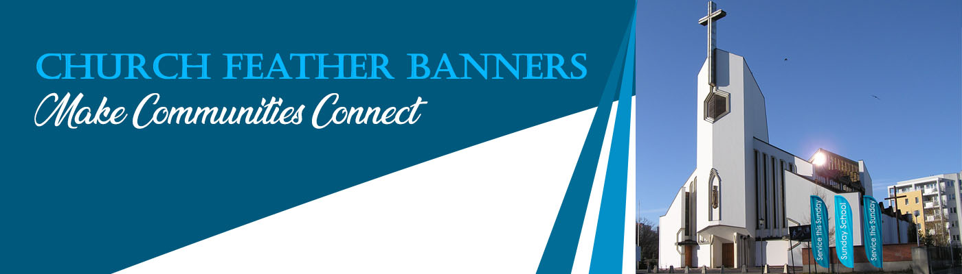 Church Feather Banners Make Communities Connect