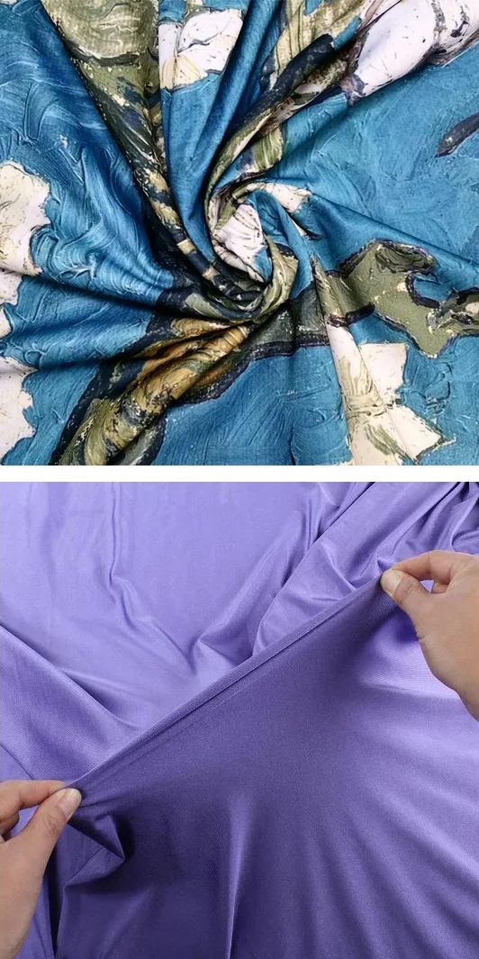 Polyester table cover showing a smooth, durable fabric with wrinkle-resistant texture.