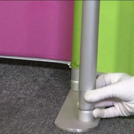 Install the table pole onto the foot with the remaining connector.