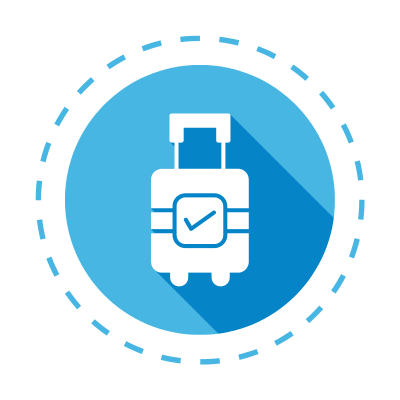 Icon illustrating portable luggage.